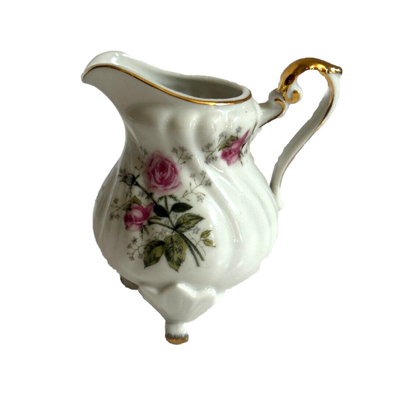 Lefton China Hand Painted Rose Pattern Cream And Sugar Lid & Handles #NE3449 - Picture 9 of 14
